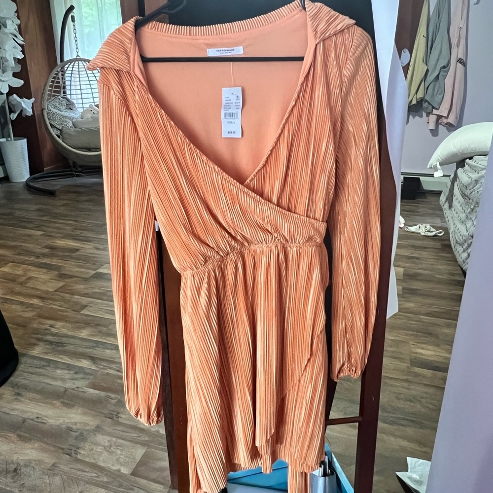 Orange/gold peppermayo dress with tags size 6